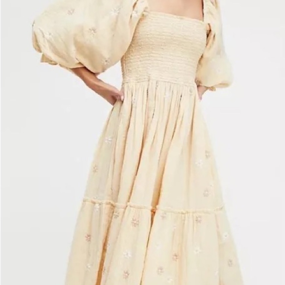 Free People Dahlia dress in color pearl island